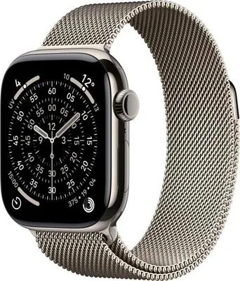 Obrázok produktu pre Apple Watch Series 11 GPS + Cellular, 42 mm, puzdro z prírodného titánu, prírodný milánsky remienok