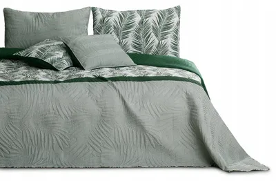 Produktbild von AmeliaHome Grünes Blatt Boho Bettüberwurf 170x210cm