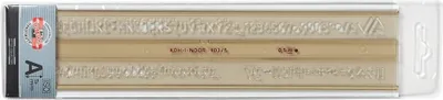 A product packaging containing stencils with letters and numbers.
