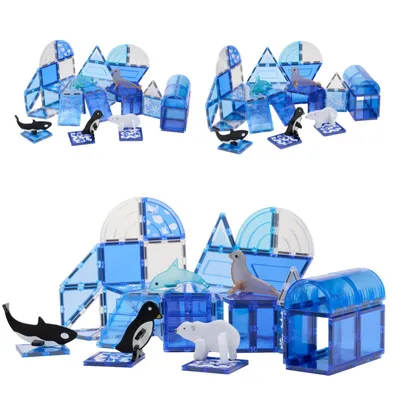 Produktbild von Fits4Kids Magnetische Bausteine – 56 Teile - Kreatives Spielzeug für Kinder – Perfekt für Bildung und Spaß – Magnetic tiles - Frozen Constructions