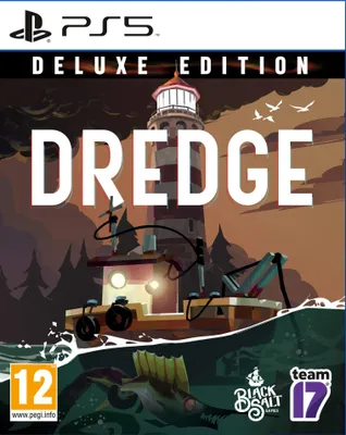 The cover art for the video game Dredge Deluxe Edition for PS5.