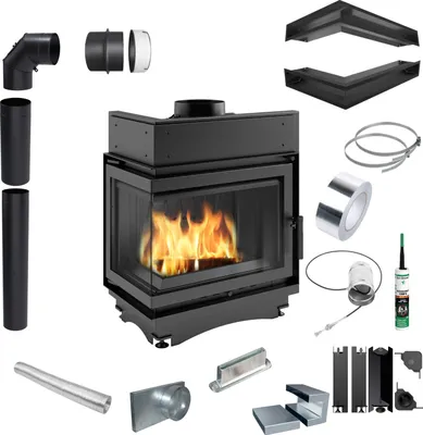 Produktbild von Kamineinsatz aus Gusseisen KRATKI MAJA Links Leistung 8 kW Ø200 Montagesatz