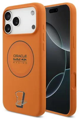 Obrázok produktu pre Red Bull Silikónové púzdro s modrým kruhom MagSafe pre iPhone 17 Pro Max oranžové (RBHMP17X24SIILOV)