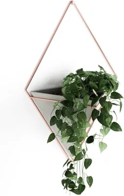 Produktbild von Wandvase und geometrische Dekoration - Beton/Kupfer, groß
