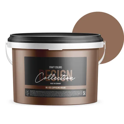 Produktbild von 5L hochwertige Wandfarbe edelmatt, Kreidefarbe Germany, DESIGN Collection No. 835 Cappucino Braun