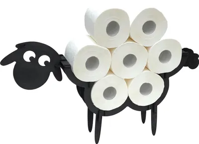 Zdjęcie produktu dla DanDiBo Uchwyt na rolkę papieru toaletowego Black Wood Sheep Uchwyt na rolkę papieru toaletowego Stojący uchwyt na papier toaletowy Uchwyt na rolkę papieru toaletowego
