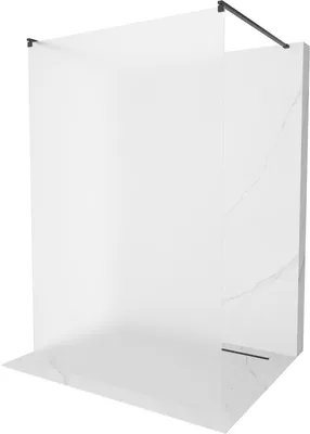Zdjęcie produktu dla Mexen Kioto ścianka prysznicowa wolnostojąca 100 x 200 cm, szron 8 mm, czarna - 800-100-002-70-30