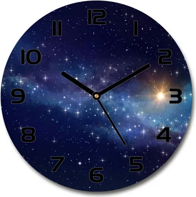 Produktbild von Wanduhr aus Glas 30fi Glasbild Glasuhr Gehärtetes Glas - schwarze-zeiger - Galaxy