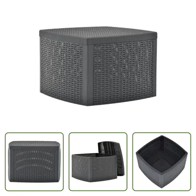 Immagine prodotto di The Living Store tavolino antracite 54×54×36,5 cm plastica