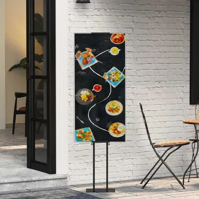 Immagine prodotto di vidaXL Stand fieristico Nero 30 x 23,5 x 210 cm Acciaio