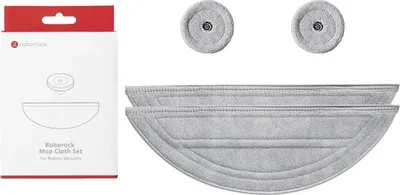 A product shot of Roborock mopping cloths and their packaging.