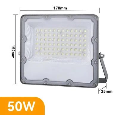 Obrázok produktu pre LED reflektory – 50 W, balenie 2 kusy – IP66 – studená biela farba svetla 6000 K – 85–265 V – sivá farba – vonkajšie osvetlenie