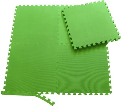 Produktbild von Sporttrend 24® 4 Schutzmatten ohne Randstücke Set Grün 60x60x1cm | 1,44qm | Bodenschutzmatte Unterlegmatte Puzzlematte für Fitnessgeräte Sportgeräte