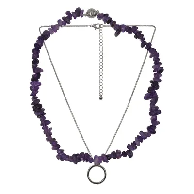 Produktbild von Steuer Modeschmuck Collier Metall 44cm und 54cm lila Amethyst lila 445000063