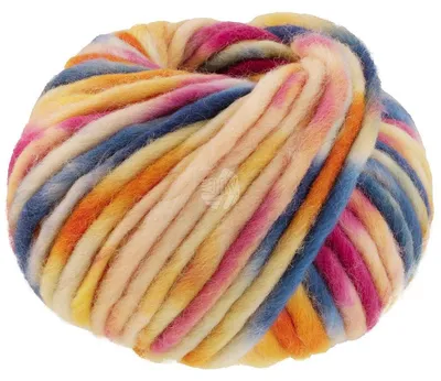 Produktbild von Lana Grossa CONFETTI 100 g Farbexplosion buntes Merino-Dochtgarn 50 m Farbe 020 - Rohweiß/Vanille/Rauchblau/Puderrosa/Nelke/Orchidee/Orange