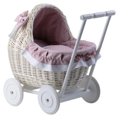 Produktbild von LILI Puppenwagen aus Weide Cremefarben 48X28 H26/47 CM