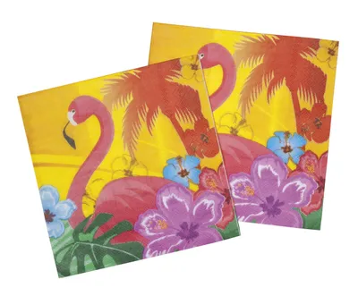 Produktbild von Papierservietten Südsee - 33 x 33 cm - 12 Hibiskus Servietten