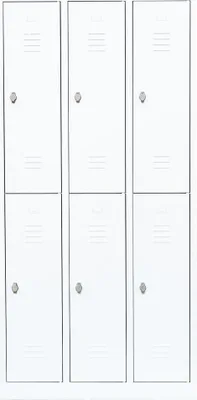 Immagine prodotto di Armadietto guardaroba in acciaio a 6 scomparti 180 x 88 x 50 cm bianco 520237