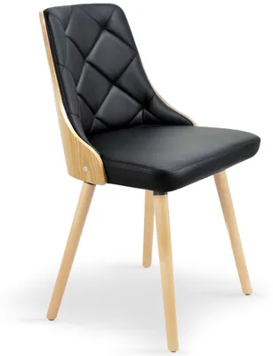 Image de MENZZO Lot de 8 chaises scandinaves Lalix Chêne Clair et Noir