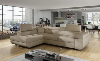 Produktbild von NABBI Ecksofa mit Zersetzung u Lagerraum Almero L - Hellbraun