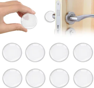 Produktbild von Türstopper Wand Selbstklebend 8 Stück Schrank Anfahrrampe 40x40x8mm, Transparenter Türklinkenpuffer für Türklinke, Türstopper, Schutz vor Stößen und Kratzern