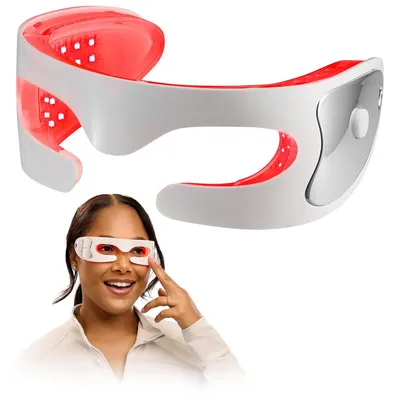 Produktbild von LED Augenmassagegerät mit Rotlicht & Vibration, Augenpflege Maske mit 3 Modi, 36 LEDs, wiederaufladbar, für entspannende Augenpflege zu Hause