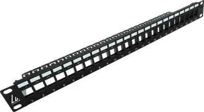 Produktbild von Lanview LVN127596, RJ-45, Cat5e, Rackeinbau, 1U, Schwarz, Stahl