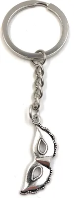 Image de Onwomania Porte-clés Masque Carnaval Argent Métal Pendentif Charm