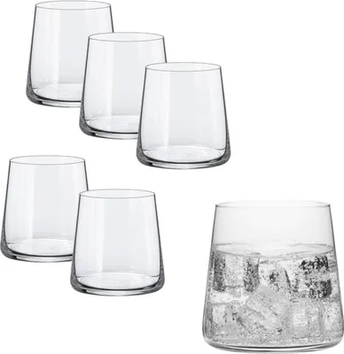 Produktbild von Whiskytumbler DOF Mode Rona 410 ml, Double Old Fashioned Glas, modernes Whiskyglas 6er Set, spülmaschinenfest, bleifreies Kristallglas
