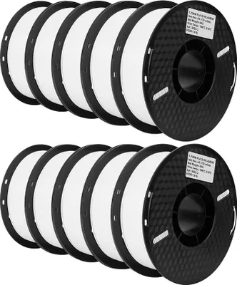 Obrázok produktu pre filament pre 3D tlačiarne, materiál šetrný k životnému prostrediu, bez zápachu, vysoká húževnatosť, 10 KG PLA biely
