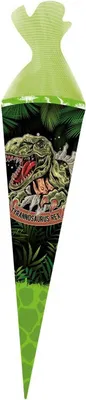 Produktbild von Schultüte 22cm rund Dinosaurier, mit Tüllverschluss, Trötsch