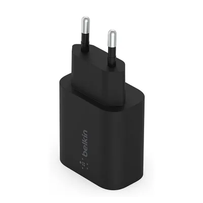 Produktbild von Belkin Ladegerät schwarz 25W USB-C PD 3.0 PPS WCA004vfBK, 43x73x26mm, für iPhone, Samsung Galaxy S23 & weitere USB-C Geräte