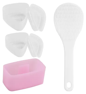 Produktbild von Sushi-Formen-Set - Antihaft-Reiskugel-Presse für Reisdreiecke und Musubi - 3-teiliges DIY-Bento-Set