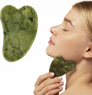 Imagen del producto de TG70285: Piedra de jade para masaje facial, tipo Gua Sha