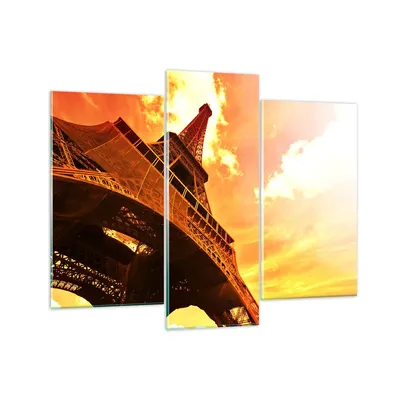 Produktbild von Bilder auf glas - Eiffelturm Paris Stadt Bau - 130x100cm - Glasbilder - Wandbilder - Kunstdruck - zum Aufhängen bereit - Wanddekoration aus Glas - Glas Bilder - Wandbild auf Glas - GCB130x100-0501
