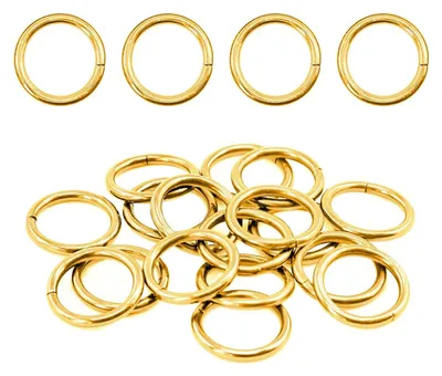 Imagen del producto de Juego de 60 arandelas metálicas multifuncionales doradas de 20 mm (3/4 de pulgada) para bolsas de hardware, anillos y accesorios para proyectos de bricolaje
