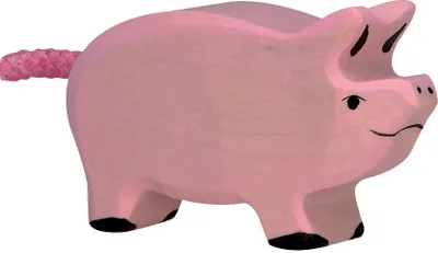 Produktbild von Ferkel Bauernhof Holzfigur Schwein Holzspielzeug von Holztiger