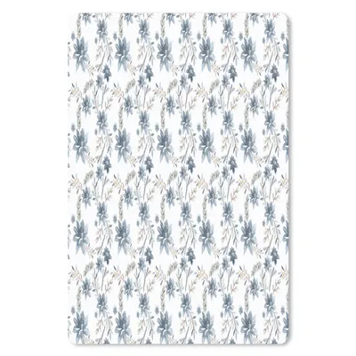 Produktbild von MuchoWow® Mauspad Mousepad Blumen - Muster - Blau 18x27 cm - Mousepads - Maus Mat - Pad - Mausunterlage