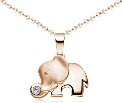 Produktbild von MATERIA by Matthias Wagner Kettenanhänger Elefant Rosegold 925 Silber vergoldet mit Zirkonia KA-99-Rose