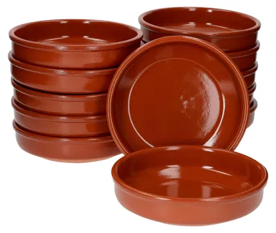 Produktbild von 12er Set Tonschale Bruno Cazuela L Ø 20 cm glasierte Schalen Mediterran Tonware Antik