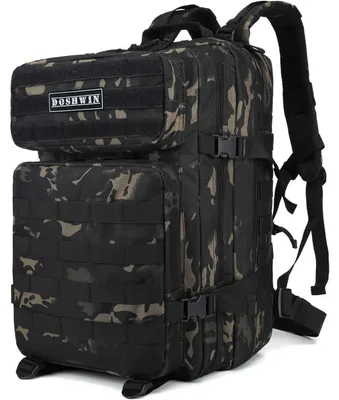 Produktbild von Taktischer Militär Rucksack 40L Survival Armee Molle Fluchtrucksack Schwarz Wasserdicht