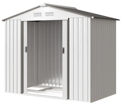 Produktbild von Gartenhaus 213 x 130 x 185 cm, wei?es Metall-Gartenhaus