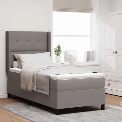 Obrázok produktu pre Maison Exclusive – LED boxspringová posteľ s čelom v odtieni taupe, 90 x 190 cm, látka