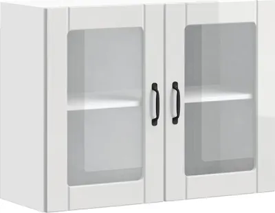 Produktbild von vidaXL Küchen-Hängeschrank mit Glastür Lucca Hochglanz-Weiß Holzwerkstoff