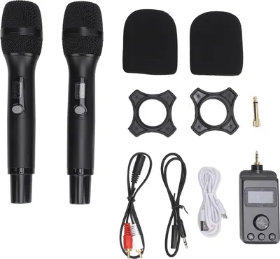 Obrázek produktu pro Duální bezdrátový mikrofon UHF Dynamic DSP ruční bezdrátový s dobíjecím přijímačem pro zpěv KTV
