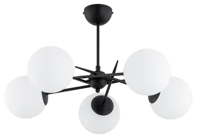 Immagine prodotto di Lampada da soffitto PRIMERY bianco e nero 5xE14x10W in metallo, dimensioni: 38x63x63 cm, IP20, Alfa