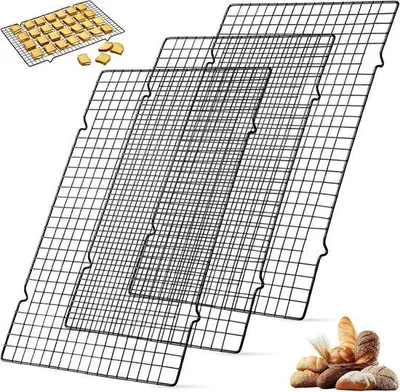 Produktbild von Backrost-Set – Schwarz – 40 x 25 cm – Kohlenstoffstahl mit Antihaftbeschichtung – Für Backen und Grillen
