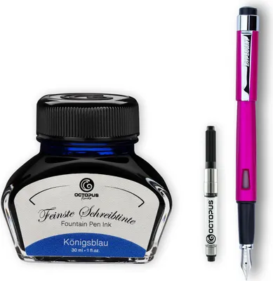 Produktbild von Füllfederhalter Diplomat Magnum Hot Pink mit Schreibtinte und Tintenkonverter, Stärke M
