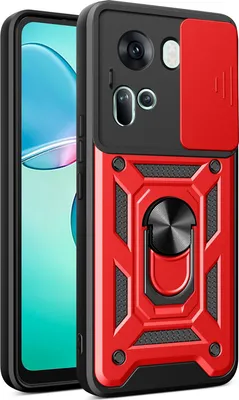 Produktbild von Hülle für Oppo Reno11 Magnetische Ring Ständer Halter Dia Kameraschutz TPU Bumper Silikon Schutzhülle Rot