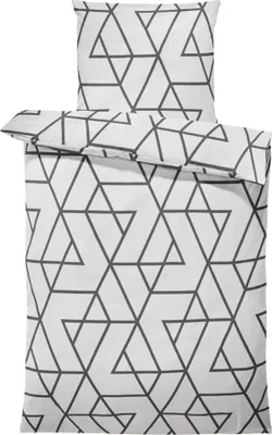 Produktbild von 4 teilig Bettwäsche 155x220 cm Geometrisch Grafisch modern Übergröße Microfaser